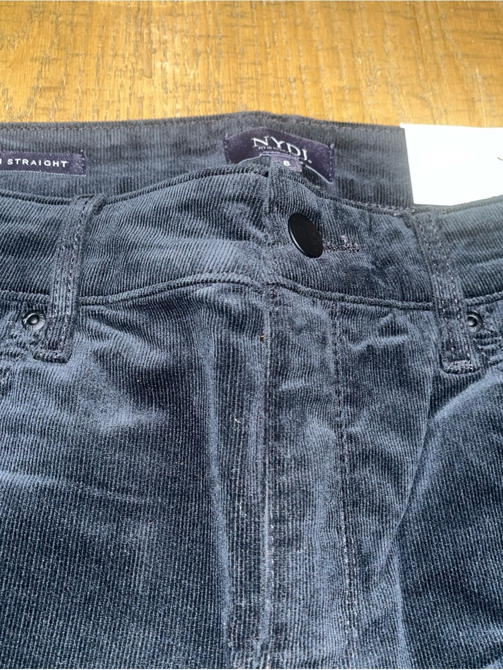 NYDJ Women's Corduroy Pants Black Size 8 Marilyn Straight - Picture 2 of 8